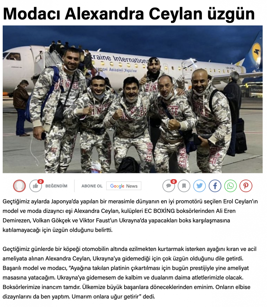 Press news about Alexandra Ceylan.